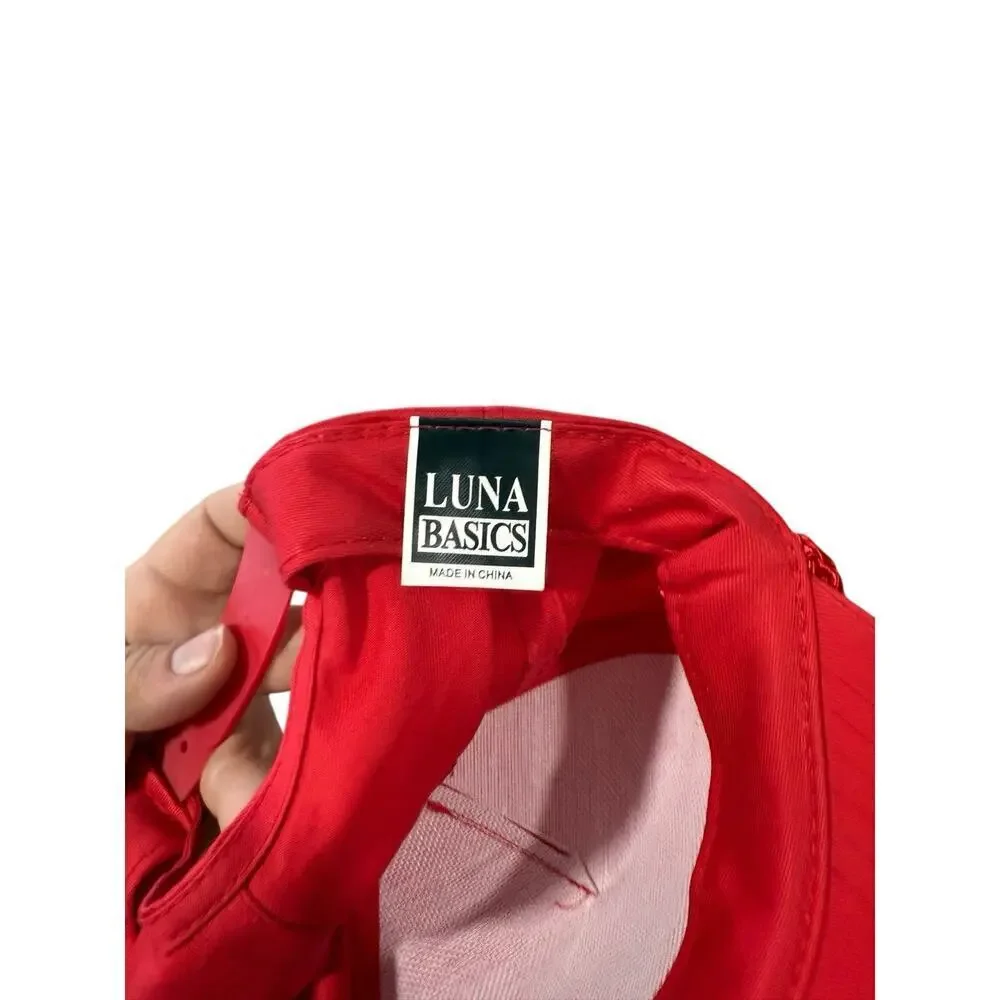 Vintage Luna Basics Lil Crab Fishing Team Red Rope Hat Baseball Cap One Size